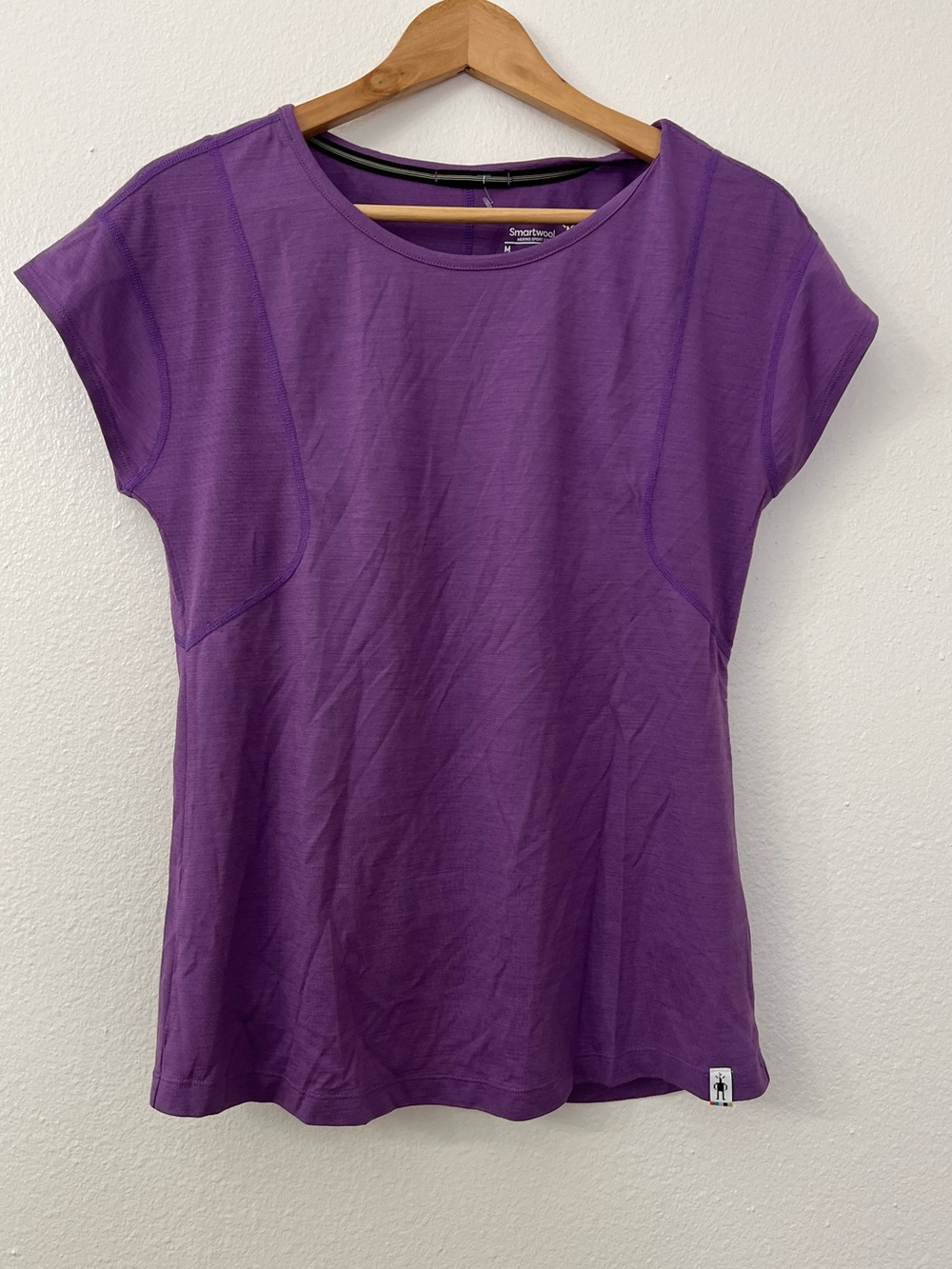 Smartwool Women's Purple Cap Sleeve Top with Twist in Back